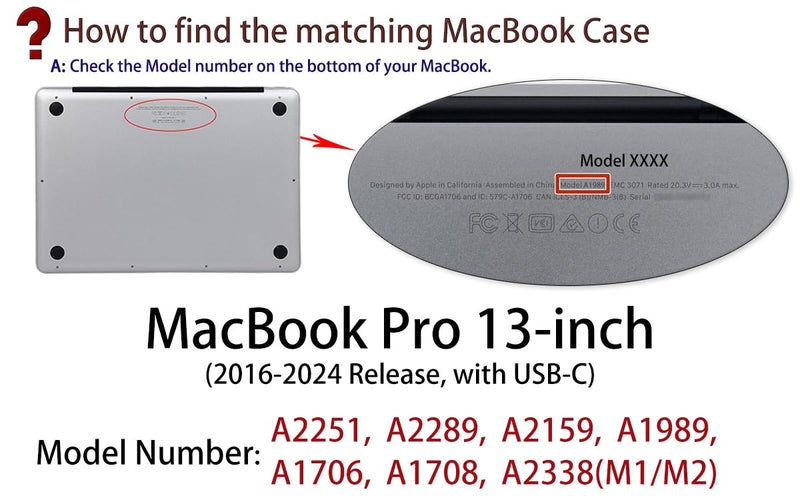 UESWILL Compatible with MacBook Pro 13 inch Case 2025, 2024, 2023, 2022-2016 M2 M1 A2338 A2289 A2159 A2251 A1989 A1708 A1706 with Touch Bar & USB-C, Matte Hard Shell Case Cover, Black - Image 2